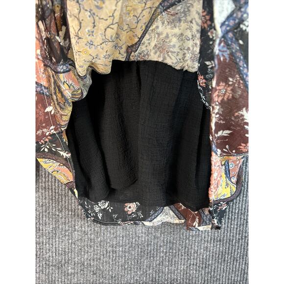 American Eagle Womens Blouse Size Small Patchwork Floral Bohemian Multi Color - Picture 6 of 10